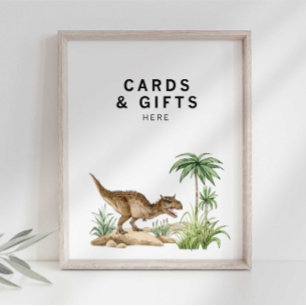 Watercolor Jurassic Dinosaur Gift Table Sign