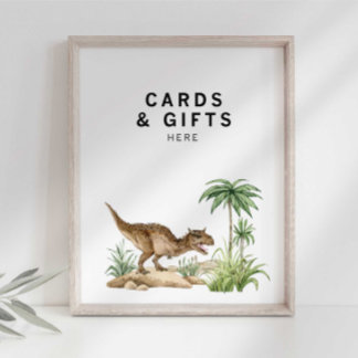 Watercolor Jurassic Dinosaur Gift Table Sign