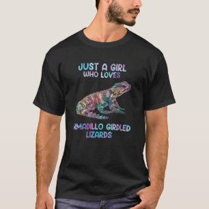 Watercolor Just A Girl Who Loves Armadillo Girdled T-Shirt