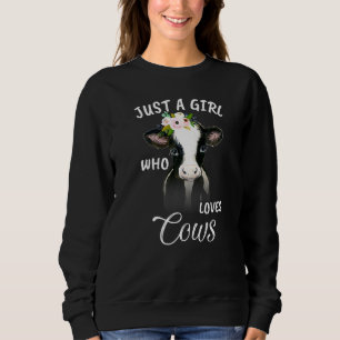 Watercolor Just A Girl Who Loves Cows Sweatshirt