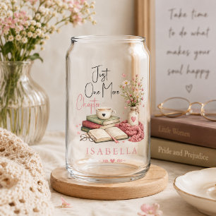 Watercolor Just One More Chapter Floral Reader Can Glass