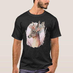 Watercolor Kangaroo Flower Crown Australian Animal T-Shirt