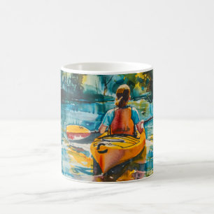 Watercolor Kayak Painting Coffee Mug