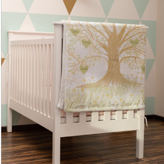Watercolor Keepsake Family Tree Custom Baby  Fleece Blanket