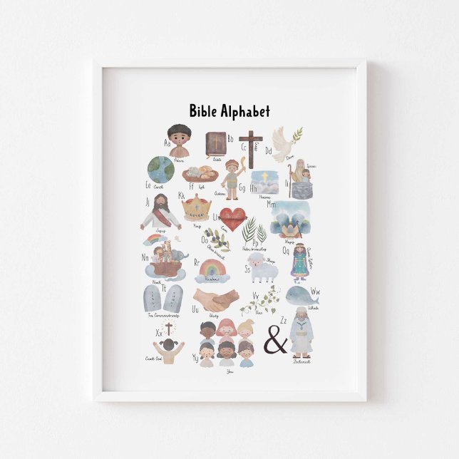 Watercolor Kids biblical alphabet poster (Creator Uploaded)