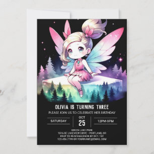 Watercolor Kids Fairy Birthday Invitation