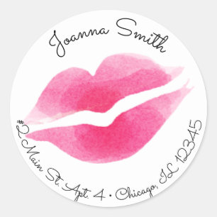 Watercolor Kiss Address Label