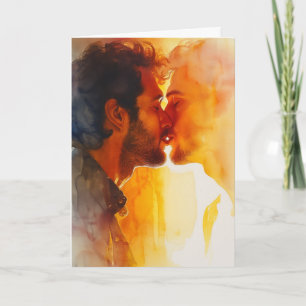 Watercolor Kiss Card