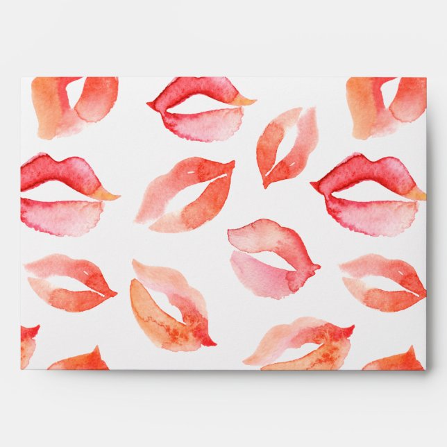 Watercolor Kisses Envelopes (Front)