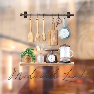 Watercolor Kitchen Utensils Cooking Quote