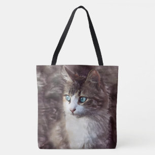 Watercolor Kitten Tote Bag