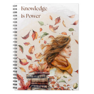 Watercolor Knowledge is Power Inspirational Notebook
