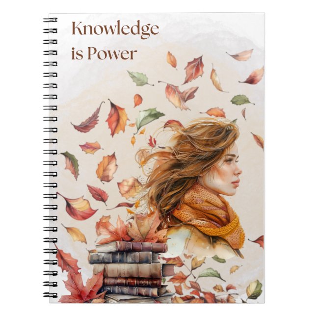 Watercolor Knowledge is Power Inspirational Notebook (Front)