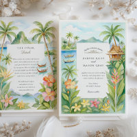 Watercolor Ko Samui Thailand Destination Wedding