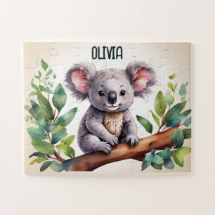 Watercolor Koala Baby Love Personalised Jigsaw Puzzle