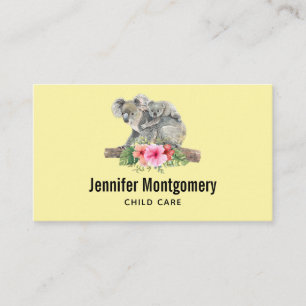 Watercolor Koala Bears Cute Mum & Baby Business Card