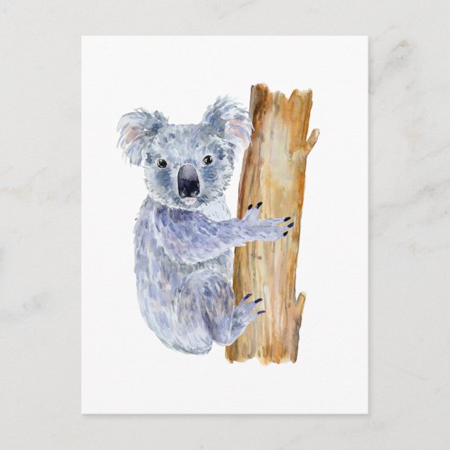 Watercolor koala illustration postcard (Front)