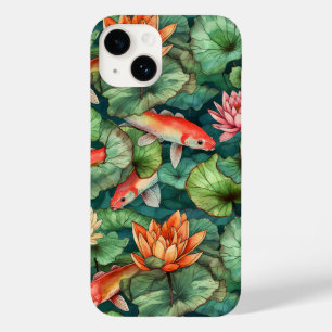 Watercolor Koi and Water Lilies Barely There Case-Mate iPhone 14 Case