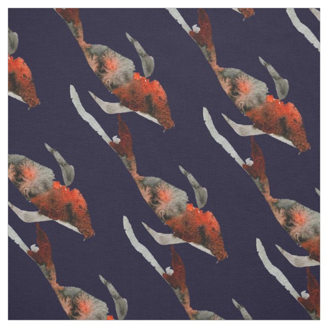 Watercolor koi fish illustration fabric (Swatch)
