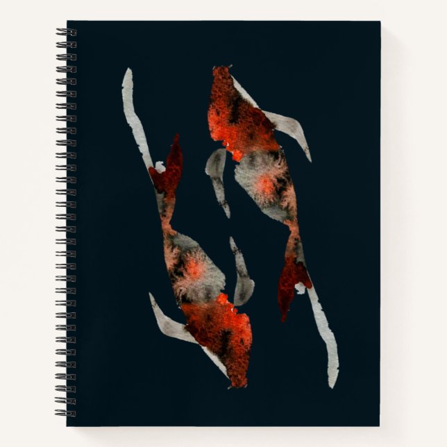 Watercolor koi fish illustration notebook (Front)