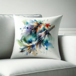 Watercolor Koi Fish Pillows<br><div class="desc">Elevate your home decor with the serene elegance of our watercolor koi fish throw pillows, featuring vibrant, meticulously crafted artwork of graceful koi fish in hues of orange, red, blue, green and white. Symbolising good fortune and beauty, this pillow captures the essence of these majestic creatures against a tranquil background,...</div>