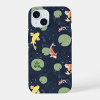 Watercolor Koi Fish Pond Seamless Pattern