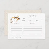watercolor koi fish recipe card