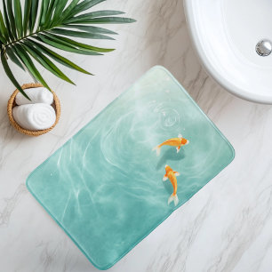 Watercolor Koi Fish Serenity Bath Mat