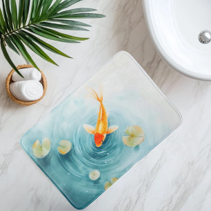 Watercolor Koi Fish Serenity Bath Mat
