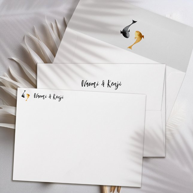 Watercolor Koi Fish Wedding Envelope (Creator Uploaded)