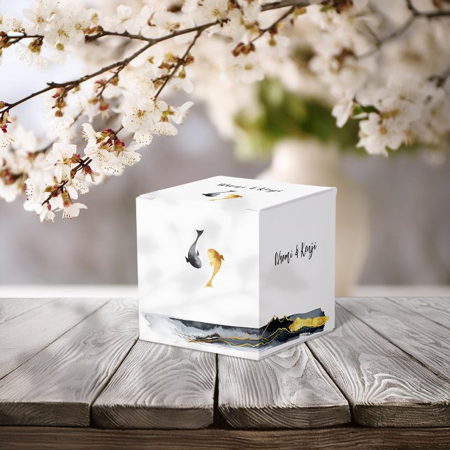 Watercolor Koi Fish Wedding Favour Box (Creator Uploaded)