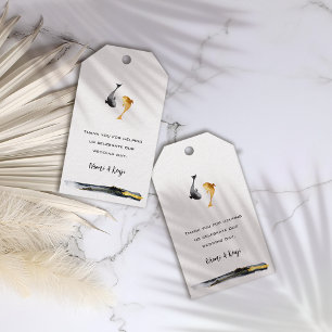 Watercolor Koi Fish Wedding Gift Tags