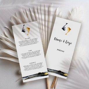 Watercolor Koi Fish Wedding Menu