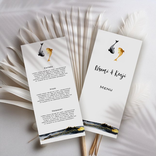 Watercolor Koi Fish Wedding Menu (Creator Uploaded)