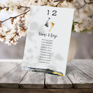Watercolor Koi Fish Wedding Pedestal Sign