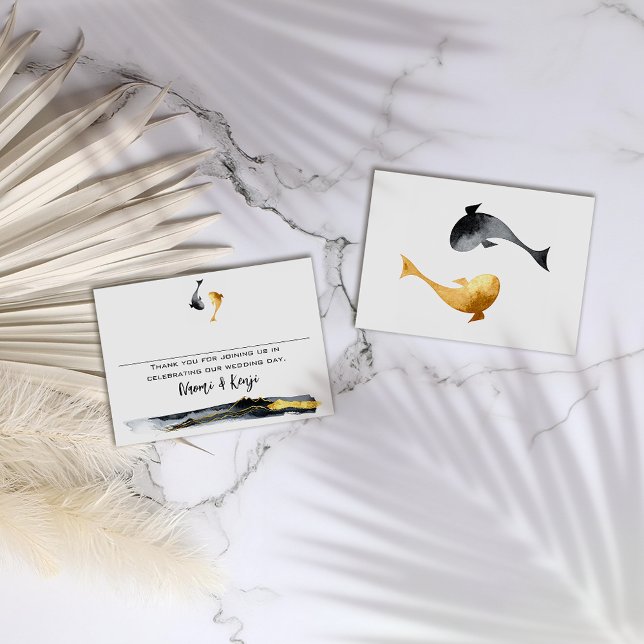 Watercolor Koi Fish Wedding Place Card (Creator Uploaded)