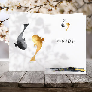 Watercolor Koi Fish Wedding Programme