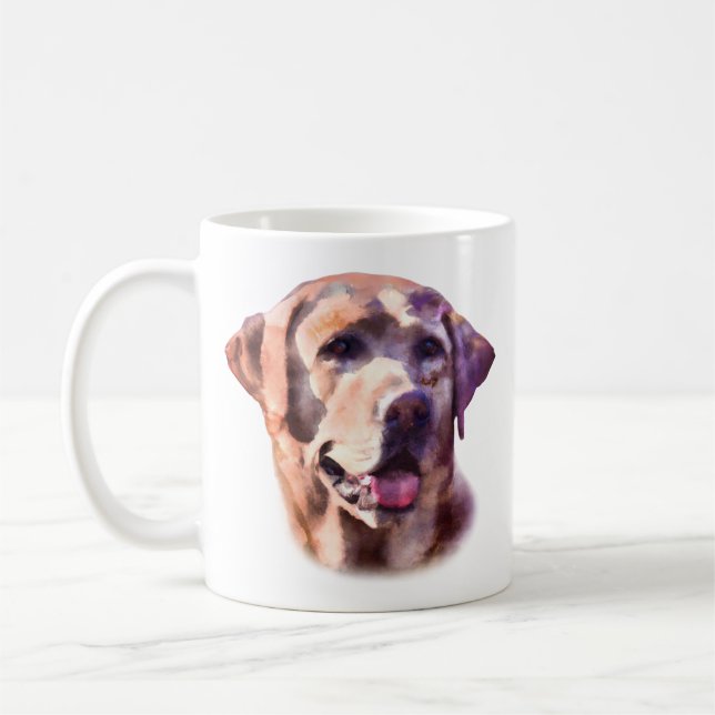 Watercolor Labrador Retriever Coffee Mug (Left)