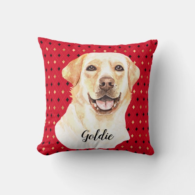 Watercolor Labrador Retriever Dog Personalised Cushion (Front)