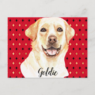 Watercolor Labrador Retriever Dog Personalised Postcard