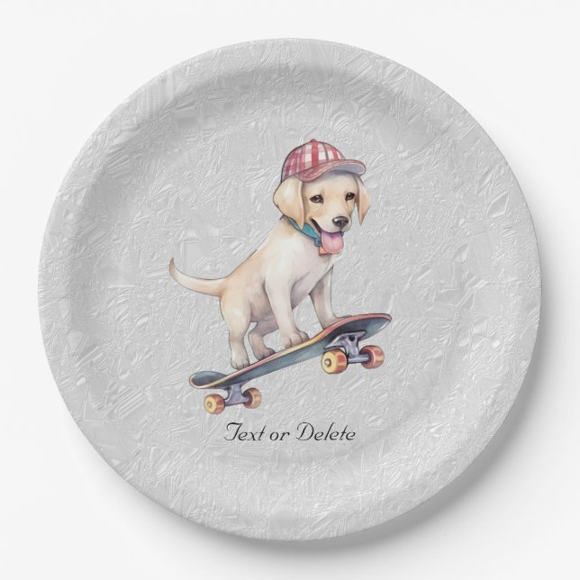 Watercolor Labrador Retriever Paper Plate (Front)