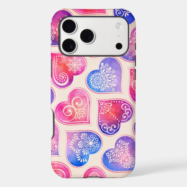 Watercolor Lace Hearts Pattern (“Fall in love with every detail 💕”)