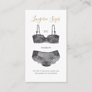 Watercolor Lace Lingerie Sizes Bridal Shower Enclo Enclosure Card