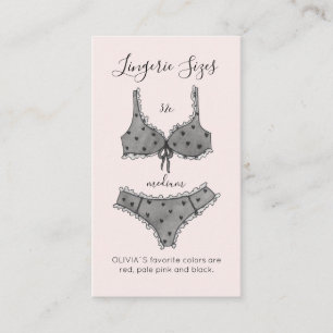 Watercolor Lace Lingerie Sizes Bridal Shower Enclo Enclosure Card
