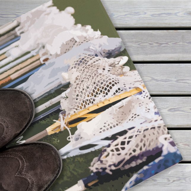 Watercolor Lacrosse Sticks Doormat (Creator Uploaded)