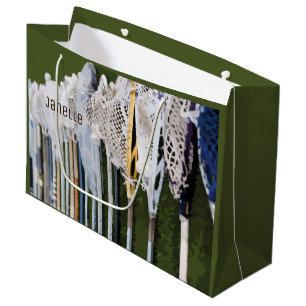 Watercolor Lacrosse Sticks Large Gift Bag