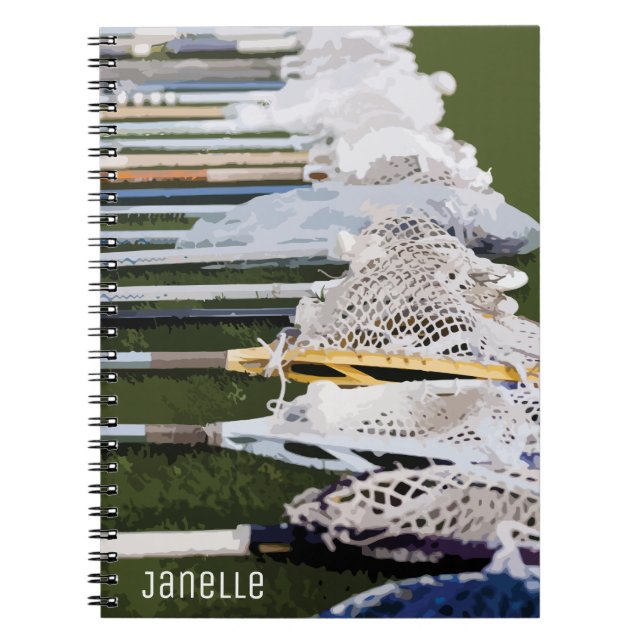 Watercolor Lacrosse Sticks Notebook (Front)