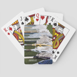 Watercolor Lacrosse Sticks Playing Cards
