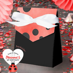 Watercolor Ladybug Birthday Favour Treat Box