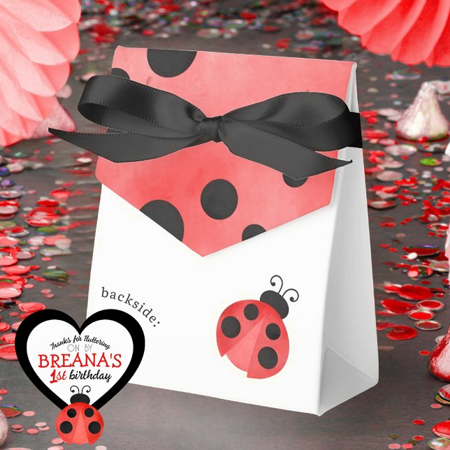 Watercolor Ladybug Birthday Treat Favour Box (Creator Uploaded)